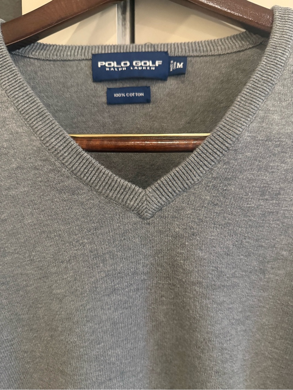Polo Golf Men's Light Gray V-Neck Sweater